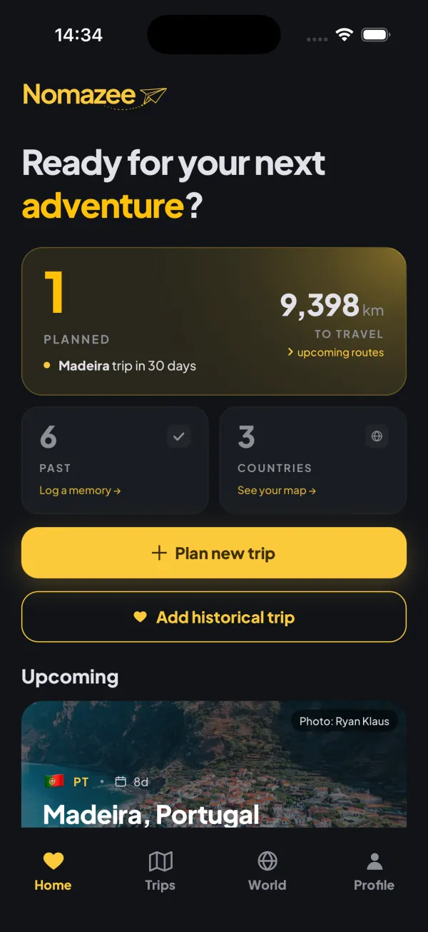 Nomazee home screen